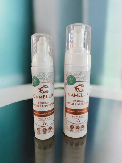 DUO ESPUMAS LIMPIADORAS  FACIALES  CON TÉ VERDE , LAVANDA Y ALOE 100 Y 200 ML