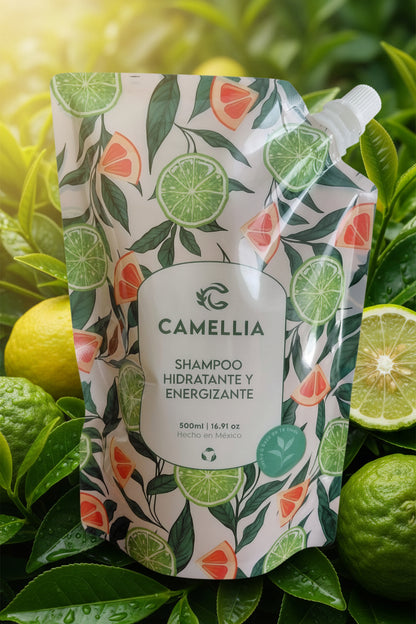 SHAMPOO ENERGIZANTÉ TE VERDE, BERGAMOTA Y GINSENG